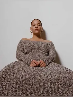 H&M Rib-Knit Off-the-Shoulder Dress Small NWT thumbnail 3
