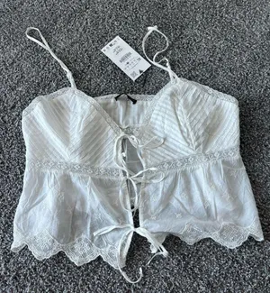 Zara Lace Embroidered Top thumbnail 1