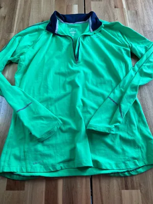 Nike Running Dri-FIT Neon Green Quarter Zip Pullover Women’s Large thumbnail 1