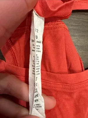 Puma Lululemon Coral Orange Racerback Tank Top Athletic Workout Size 12 - C30-098 thumbnail 2