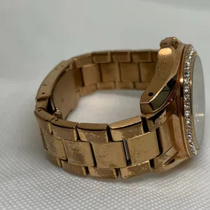 Fossil women watch ES-2811 day date hours rose gold tone 38mm size 6.5” running thumbnail 5
