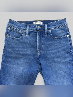 Madewell Cali Demi-Boot Jeans 28P Petite High Rise Raw Hem Medium Wash Classic thumbnail 2