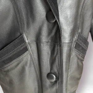 Vintage Worthington Black Leather Long Coat Petite Large thumbnail 6