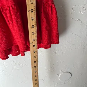 Knox Rose Size Large Boho Cottage Lace‎ Red Sleevless Babydoll Blouse Top thumbnail 8