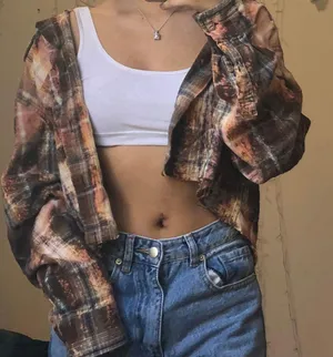 vintage acid wash button up top thumbnail 1