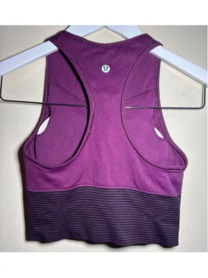 Women's Lululemon Sports Bra Size 4 Purple Black thumbnail 2