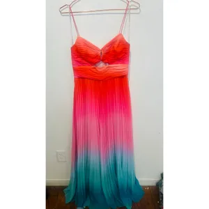 AMUR Blue Ombre Pleated A-Line Sweetheart Emmett Sunset Gown Dress Size 6 thumbnail 3