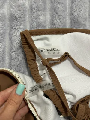 Zaful Brown Ruffle Triangle Bikini Set thumbnail 4