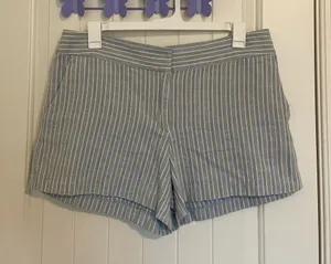 NWOT LOFT women’s The‎ Riviera blue yellow stripe shorts size 12 thumbnail 1