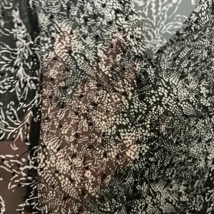 ECI New York Silk Black and White Sheer Floral Blouse Size L Vintage thumbnail 4