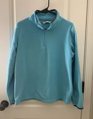 Old Navy Women's 1/4 Zip Fleect Pullover Top Collar Size Large Blue thumbnail 1