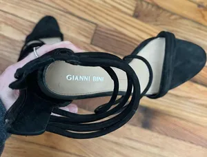 Black Strappy Women's Heels thumbnail 6