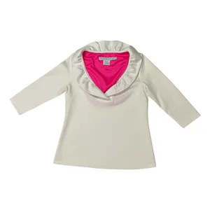 Gretchen Scott Jersey Ruffle Neck 3/4 Sleeve Top - White - Small thumbnail 12