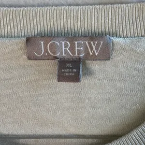 J.Crew Re-I Crewneck Short Sleeve Sweater XL Ivory Lyocell‎ Minimalist Top Cream thumbnail 3