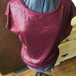 Tommy Bahamas NWT Casey Sequin Bordeaux blouse thumbnail 1
