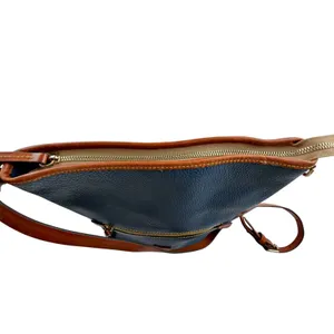 Dooney & Bourke Pebble Grain Leather Zip Sac Crossbody Bag Purse Jeans Blue thumbnail 5