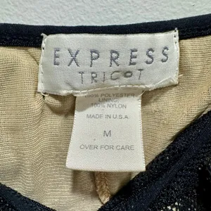 Vintage 90s Express Tricot Black Floral Mesh Lace Cami Top M thumbnail 2
