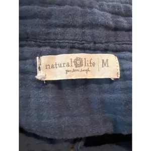 Natural Life Blue Cotton Gauze Button Down Maxi Shirt Dress Medium thumbnail 4