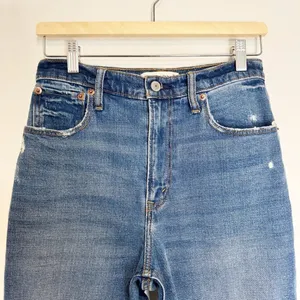 Abercrombie Ankle Straight Jeans 27 Short Blue Distressed‎ 90s Streetwear Grunge thumbnail 2