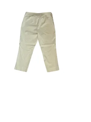 White House Black Market Pull-On Capri Cropped Pants Khaki Beige Size 12 thumbnail 2
