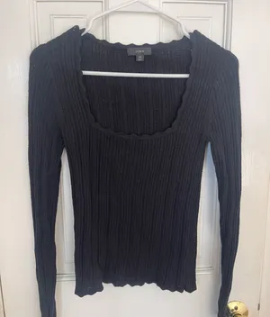 J.Crew Scalloped Squareneck Pointelle Sweater thumbnail 1