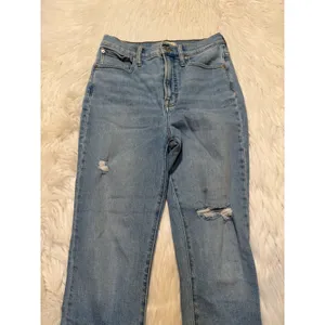 Madewell Women's Sz 26 Petite The Perfect Vintage Jean Light Wash Distressed Raw thumbnail 3