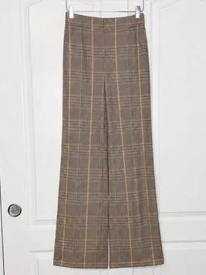 Veronica Beard Tonelli Plaid High Rise Wide Leg Pants Size 2 thumbnail 5