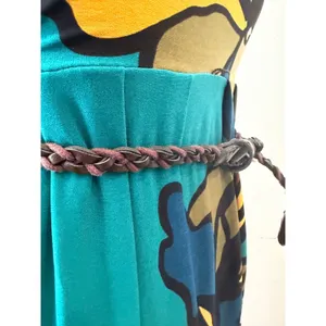 Danny & Nicole Teal Floral Cowl Neck Maxi Dress Sleeveless Belted XS thumbnail 5