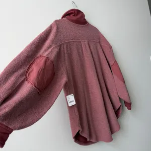 FREE PEOPLE Ruby Oversized Shirt Jacket in Rose Brown Cocoa/Mar - Size S NWT thumbnail 5