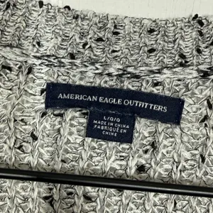 American Eagle Knit Cardigan Sweater Size L Gray Open Front Knit Cozy Comfort thumbnail 8