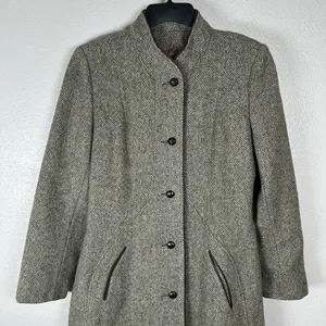 Vintage 50s‎ 60s Jill Jr 100% Pure Wool Long Over Coat Union Made in USA Small thumbnail 2