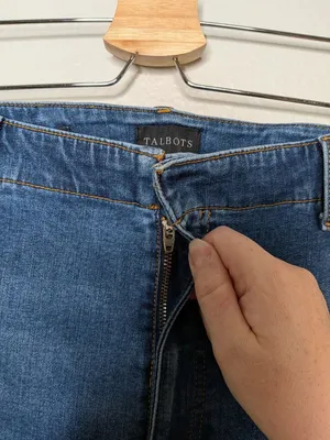 Talbots Womens Wide Leg Blue Denim Jeans 18W Side Button Detail thumbnail 8