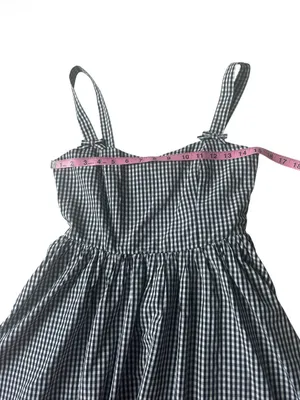 Altar’d State black and white gingham mini dress with delicate bow details thumbnail 5