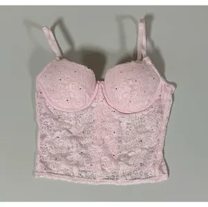Victoria’s Secret Pink Pastel Diamond Diamonds Bustier Corset Bralette Bra Top Lingerie Size S 🎀✨ thumbnail 3