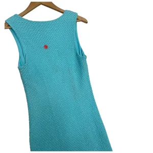 Lilly Pulitzer Dress Womens Medium Blue Teal Textured Shift Resort Beach Coastal thumbnail 4