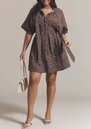 Anthropologie The Tobie Tie-Neck Shirt Dress by Exquise, Size S thumbnail 5