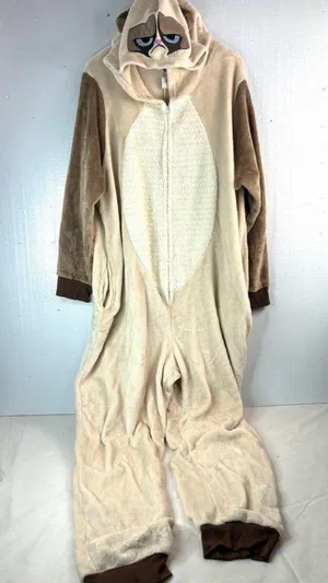 GrumpyCat 3X Cosplay Fleece Zip Front Costume Sleepwear thumbnail 1