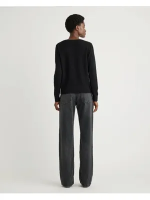 Quince Mongolian Cashmere V-Neck Sweater Black Size M thumbnail 2