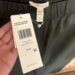 NWT Eileen Fisher Organic Linen Wide-Leg Pant Grove Dark Grey Size Medium thumbnail 3