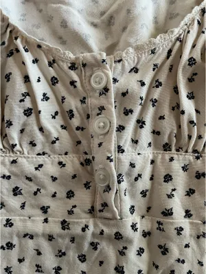 John Galt white and navy short sleeve top thumbnail 2