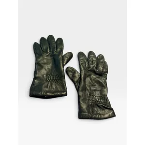 Downed womens Black Leather Gloves Soft Lined Elastic Wrist Winter Accessories S thumbnail 4