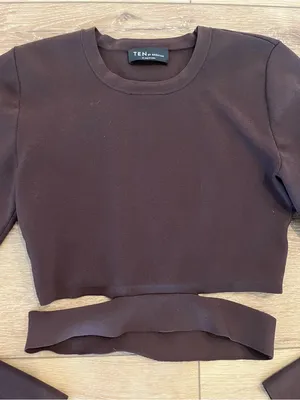 Aritzia Ten by‎ Babaton Retrospect Cutout Sweater Brown Size M thumbnail 2