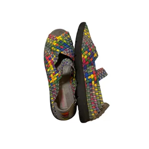 Baretraps Sandals 7.5 Rainbow Multi Colored Weave Slip On Comfy Mary Jane Shoes thumbnail 5