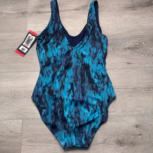 TYR Womens Controlfit One Piece Swimsuit Teal Blue Abstract UPF 50+ Size M‎ NWT thumbnail 2