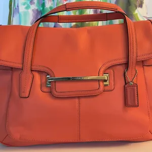 Coach Taylor Marin Satchel in Coral with Silvertone Hardware thumbnail 1
