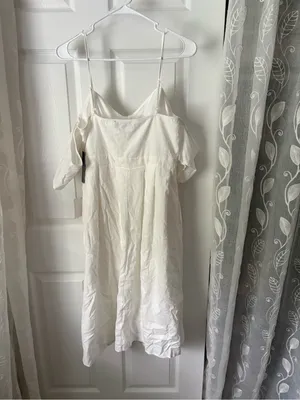 New NWT Lulus Women’s Button-Front cotton Summer cold shoulder midi dress size M thumbnail 9