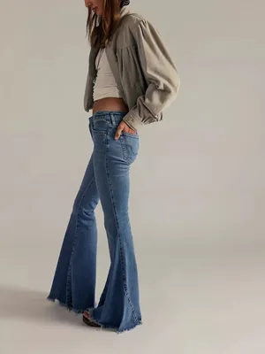 NWT Free People We The Free Emre Low Rise Poppy Blue Flare Jeans 25 thumbnail 2