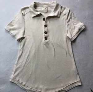 Free People We The Free Poppy Polo Tee Cream thumbnail 2
