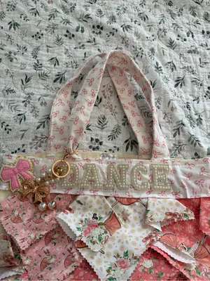 Handmade Bag With Handkerchief “Dance” Lover Tote Canvas Bag thumbnail 3