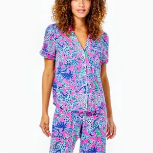 {Lilly Pulitzer} Brand New PJ Woven Short Sleeve Top thumbnail 3